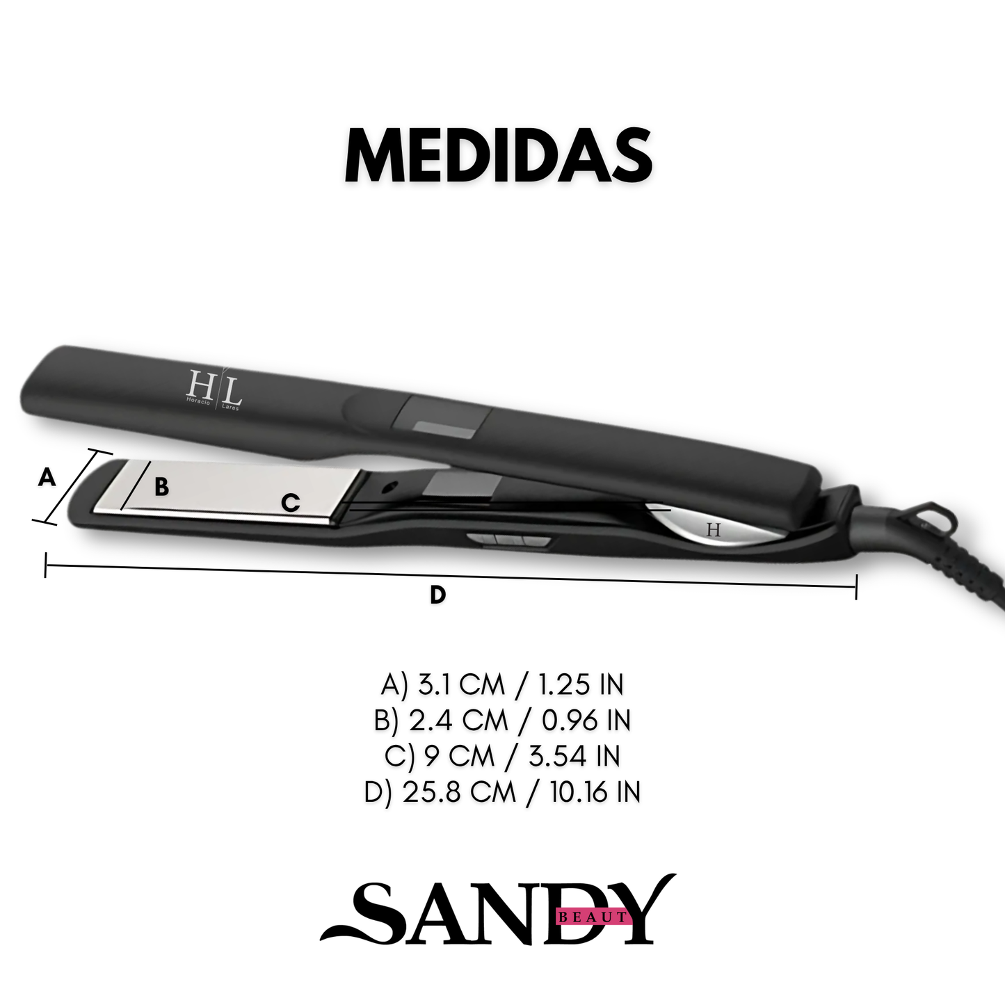 Plancha de cabello 1.25" HL Horacio Lares Keratin 480