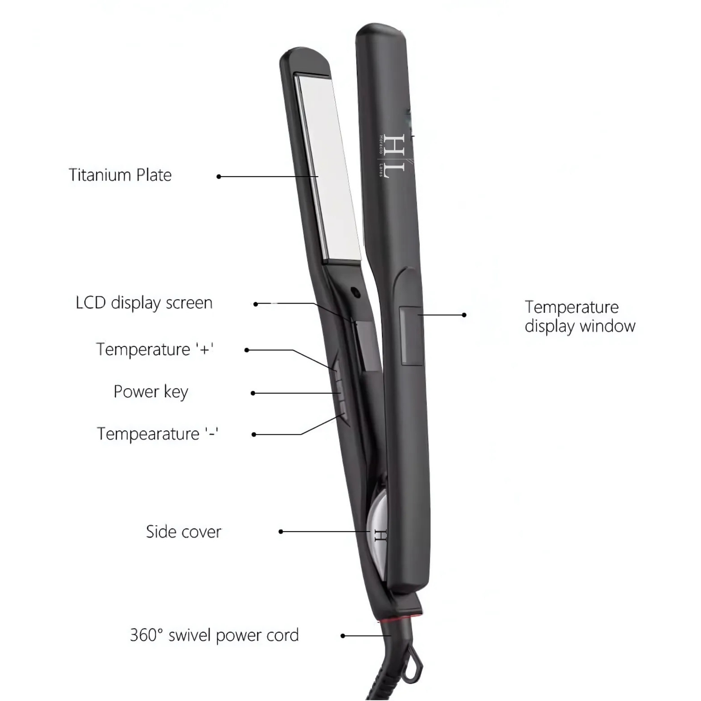 Plancha de cabello 1.25" HL Horacio Lares Keratin 480